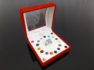 NEW .925 Sterling Silver Interchangeable Multi Stone Heart Ring Size 6
