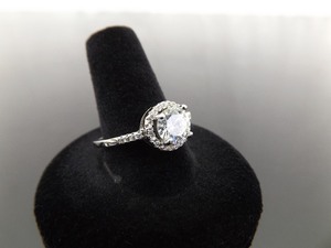 .925 Sterling Silver Faceted Zirconia Ring Size 10