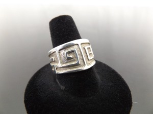 .925 Sterling Silver Greek Key Design Ring Size 9.25