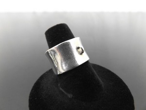 .925 Sterling Silver Thick Band Charm Ring Size 7