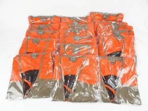 lot 7 image: Lot of 17 Gander Mountain Adult Large Tan and Blaze Orange Fishing Hunting Vests