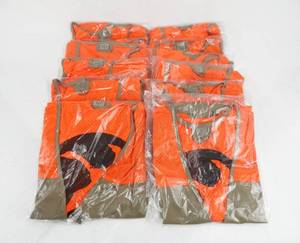 lot 8 image: Lot of 12 Gander Mountain Adult XXXL Tan and Blaze Orange Fishing Hunting Vests
