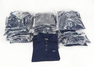 lot 21 image: Lot of 38 Colorado Timberline Performance Knit Navy Blue Mens Volt Embroidered Polo Shirts - Assorted Sizes