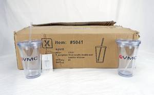 lot 41 image: Lot of 26 Spirit 16 Ounce VMC Branded BPA Free Tumblers