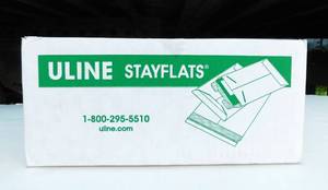 lot 106 image: Case of 200 Uline White Stayflats Self Seal Mailers