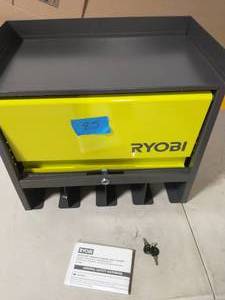 RYOBI Steel 2-Shelf Wall Mounted Garage Cabinet in Black (17 in W x 11 in H x 19 in D)
