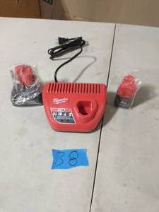 MILWAUKEE M12 12-Volt Lithium-Ion 4.0 Ah and 2.0 Ah Battery Packs and Charger Starter Kit