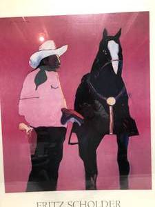 lot 4 image: Fritz Scholder - Cowboy & Horse - PaintingsMonotypesLighographs