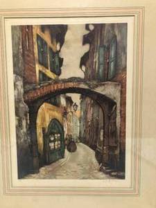 lot 25 image: Vintage Numbered Picture #300 - Cobblestone Streets