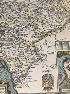 lot 50 image: Vintage Old World Scottish Map with Family Crests