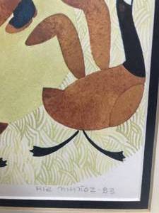 lot 54 image: Chasing Moulting Geese signed by Rie Munoz 83