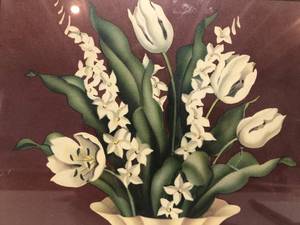 lot 59 image: Picture of Pot with Flowers by de Jeoge