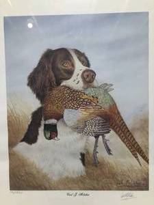 lot 56 image: Springer with Pheasant signed by Carl J. Melichar - #1261250