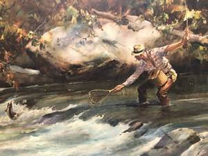 lot 84 image: Fly Fisherman by James M. Sessions