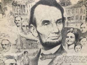lot 118 image: Abe Lincoln by Cliff Moen 1969