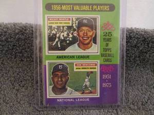lot 20 image: 20. 1975 Topps Mickey Mantle Card...