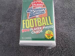 lot 77 image: 77. 9-1990 Fleer Football Packs...