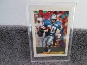 lot 136 image: 136. 1992 Bowman Barry Sanders Card...
