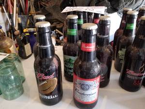 Lot of (6) Vintage 15 Budweiser Collectible Beer Bottles