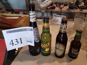 Lot of (4) Vintage Collectible Beer Bottles (unopened)  - Coors Light, Hooch, Little Kings, Michelob Centennial
