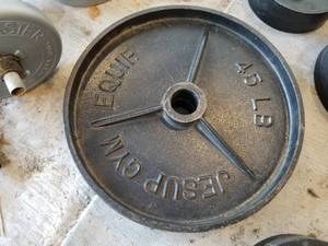 Lot of (2) Jesup Gym Equip 45-lb. Barbell Weights