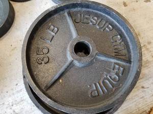 Lot of (2) Jesup Gym Equip 35-lb. Barbell Weights