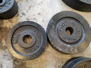 Lot of (4) DP Barbell Weights  - 22-lb. (x2), 11-lb. (x2)