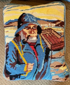 lot 208 image: Two Decorative Handcrafted Needlepoint Pillows