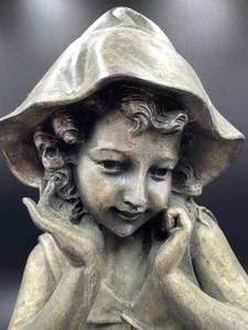 lot 67 image: Adorable Metal Sculpture of a Girl