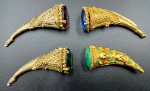 lot 73 image: Bejeweled Trinket Containers or Bejeweled Snuff Box - Containers