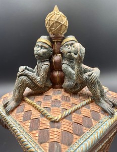 lot 214 image: Monkey Themed Lidded Box