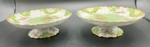 lot 212 image: Two Matching Floral Pedestal Dishes