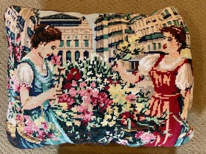 lot 234 image: Two Handcrafted Needlepoint Pillows