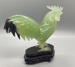 lot 103 image: Pair of Jade Roosters