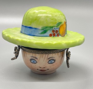 lot 130 image: Hand Painted Limoges Head Trinket Boxes