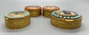 lot 144 image: Four Vintage Portrait Trinket Boxes