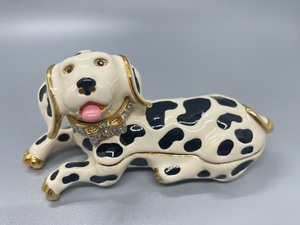 lot 128 image: Pair of Darling Dalmatian Trinket Boxes