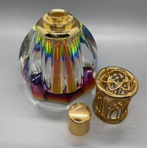lot 290 image: Fascinating Multicolored Oil Lamp with Decorative Cap
