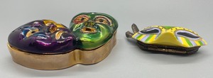 lot 281 image: Theater Themed Trinket Boxes including a Limoges Theatre Mask Trinket Box