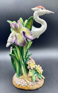 lot 304 image: Fitz and Floyd Heron Crane Orchids Figurine