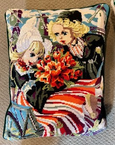 lot 328 image: Two Handcrafted Needlepoint Pillows