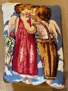 lot 334 image: 2 Needlepoint Pillows