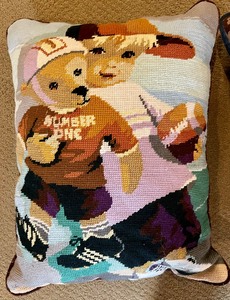 lot 344 image: 2 Charming Needlepoint Pillows