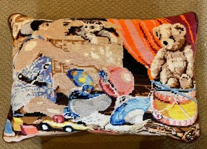 lot 299 image: Two Needlepoint Pillows