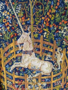 lot 17 image: Truly Stunning Unicorn Needlepoint Tapestry Panel