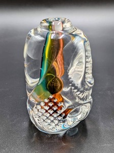 lot 39 image: Small Rainbow Color Art Glass Bud Vase