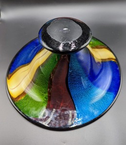 lot 43 image: Rainbow Colored Murano Glass Bowl