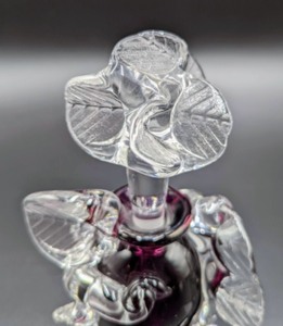 lot 42 image: Purple Floral Art Glass Perfume Bottle