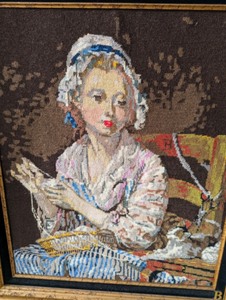 lot 48 image: Framed Needlepoint Tapestry