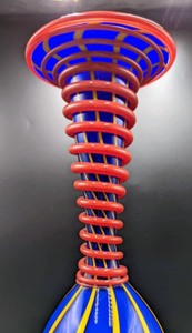 lot 187 image: Cane Coil Vase By Ken and Ingrid Hanson